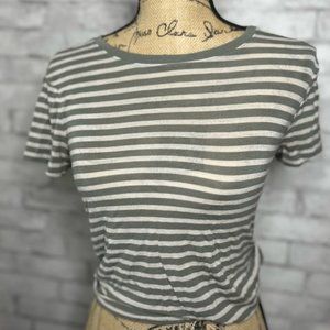 Gray Stripped Top